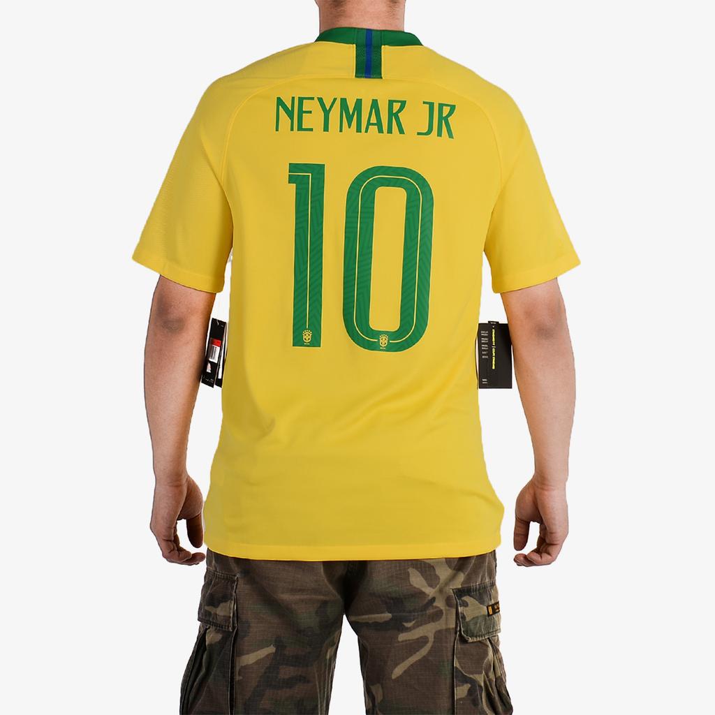 Nike Футбольная футболка, фанатская версия, Бразилия, Неймар, размер 10, мужская, желтая, BV3244-749