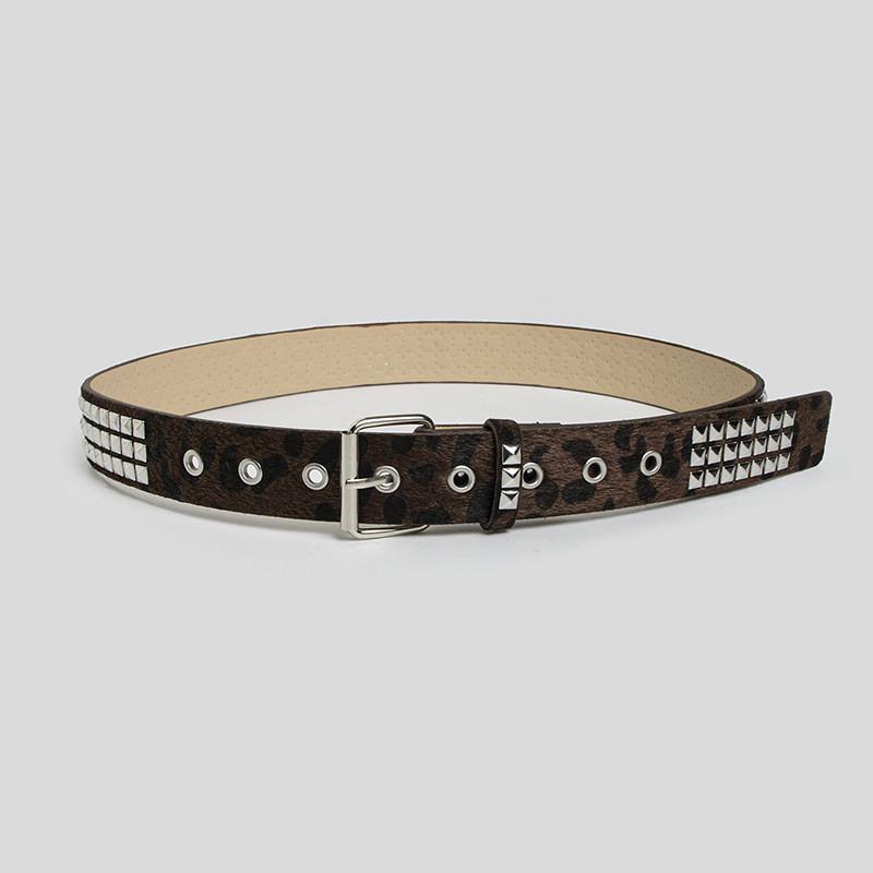Youth Animal Print Belt With Alloy Pin Buckle And Vintage Finish For Daily Fashion