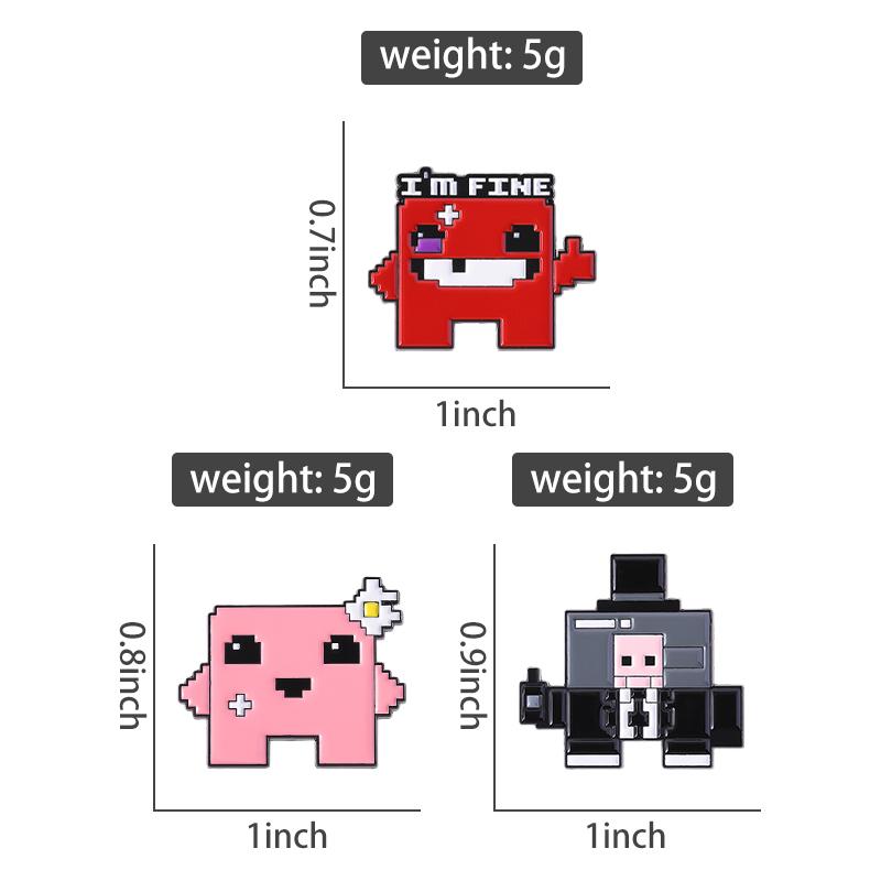 Jumping Game Enamel Pins Custom I'M FINE Brooches Lapel Badges Clothes Funny Jewelry Gift for Kids Friends