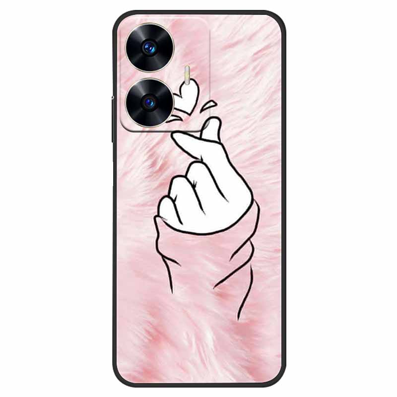 Чехол для телефона Realme C55 Черный Силиконовый Fundas Для Realme C55 RMX3710 ТПУ Мягкая Задняя Панель Coque Звезда Нарисована на RealmeC55 C 55