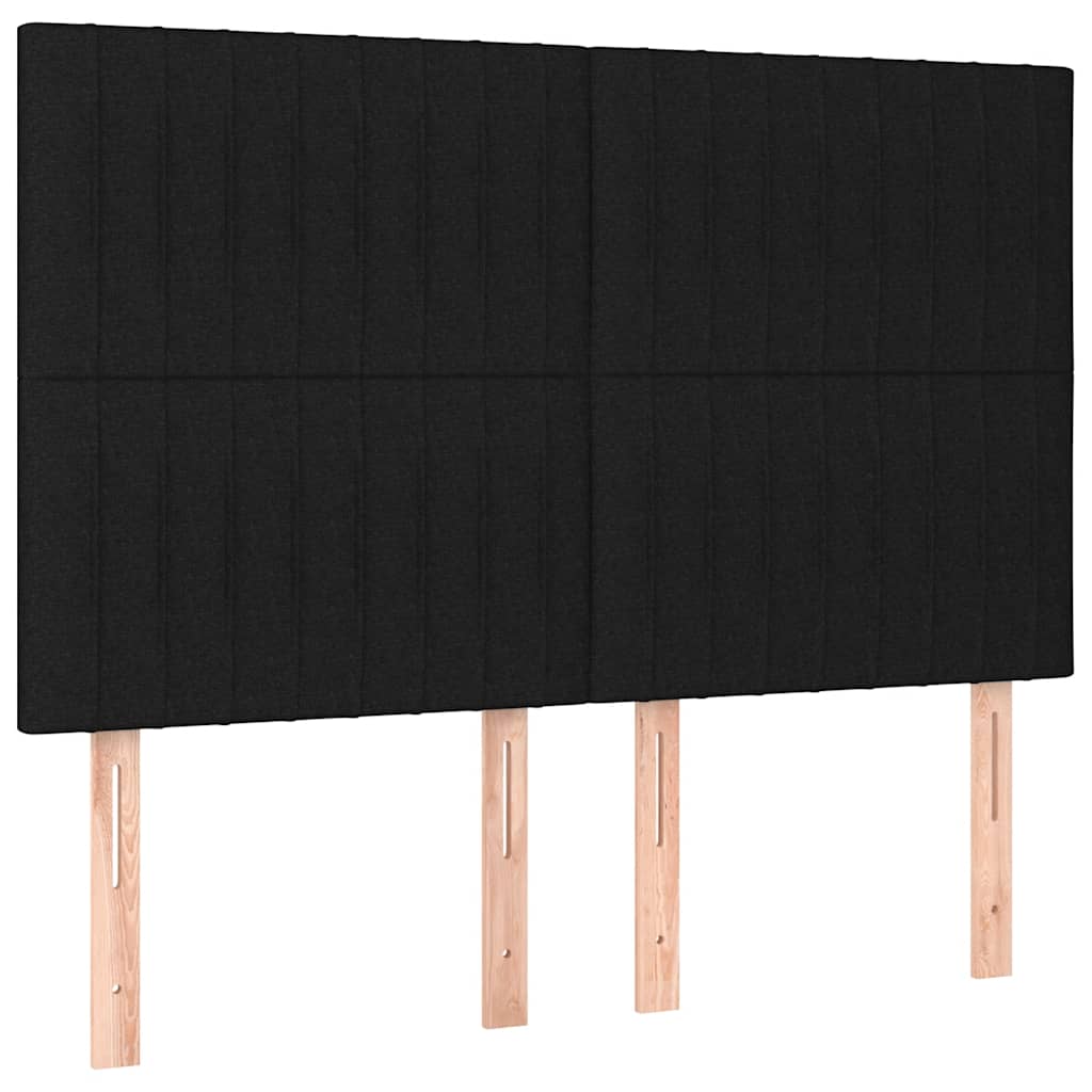 Bed Frame without Mattress Black 140 x 190 cm Fabric