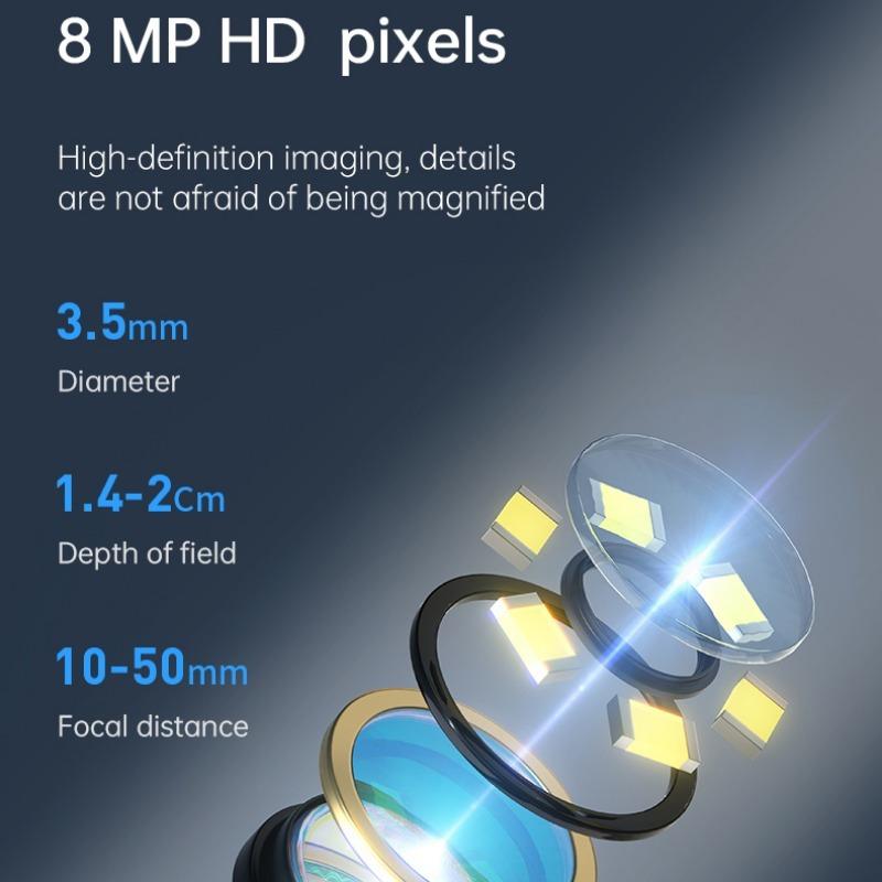 Визуальный очиститель ушей с камерой Отоскоп для удаления ушной серы USB-зарядка 8-мегапиксельный инструмент для эндоскопа Earpick Мини-камера Набор инструментов для ухода за здоровьем