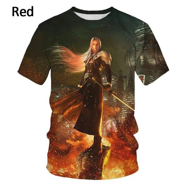 Новая модная мужская футболка Final Fantasy VII Fun с 3D принтом, повседневная одежда Harajuku Oversize с короткими рукавами, одежда Y2K