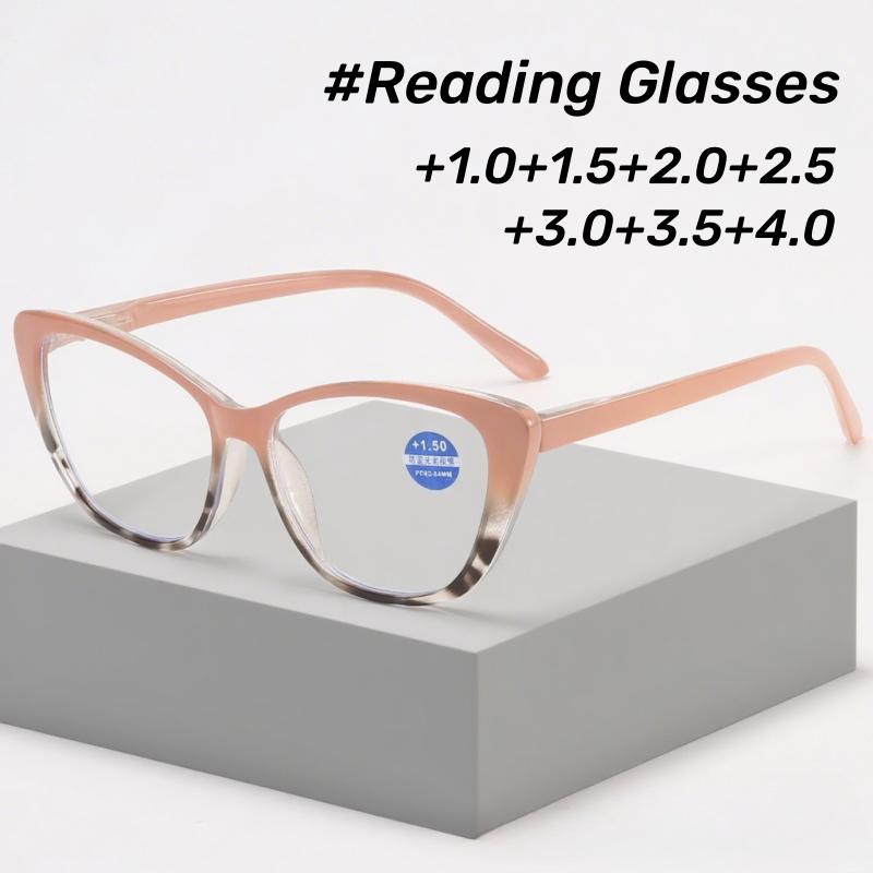 Женские Новые Модные Очки Кошачий глаз с Большой Оправой для Пресбиопии Нейтральные Модные Очки для Чтения с Высокой Четкостью и Защитой от Синего Света