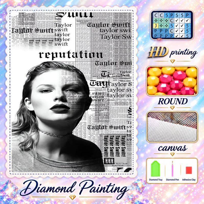 Taylor Swift Diamond Painting Kit 5D Full Drill DIY Diamond Mosaic Wall Art Home Decor