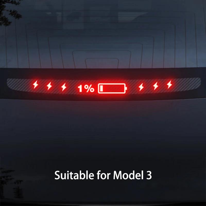 Принимаем индивидуальные наклейки для Tesla Model 3 Y Car High Mounted Brake Acrylic Projection Board Top Tail Light Emblem Halloween