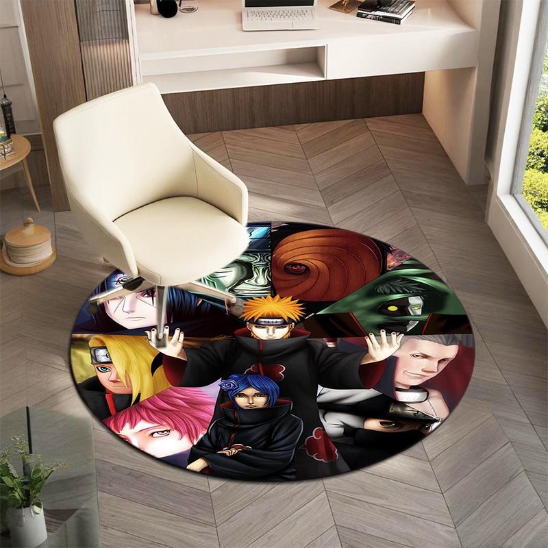 Famous cartoon NARUTO protagonist Uzumaki Naruto round carpet soft home decoration anti-slip door mat outdoor picnic mat carpet M7