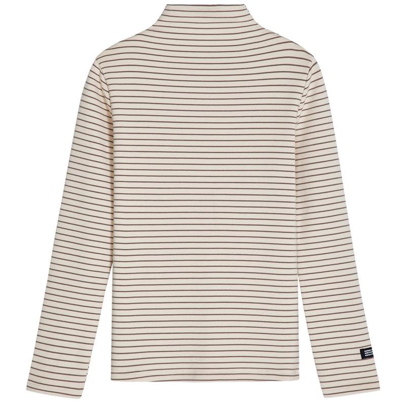 Футболка женская, модная, с длинным рукавом, Camisetas, эластичная, Ropa De Mujer, водолазка, полосатая футболка, теплые топы, базовые футболки