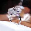 Unique Creative Cute Rabbit Shape Ladies Ring Party Jewelry Zodiac Gift Engagement Anniversary Gift Opening Adjustable Ladies Ring Anniversary Gift
