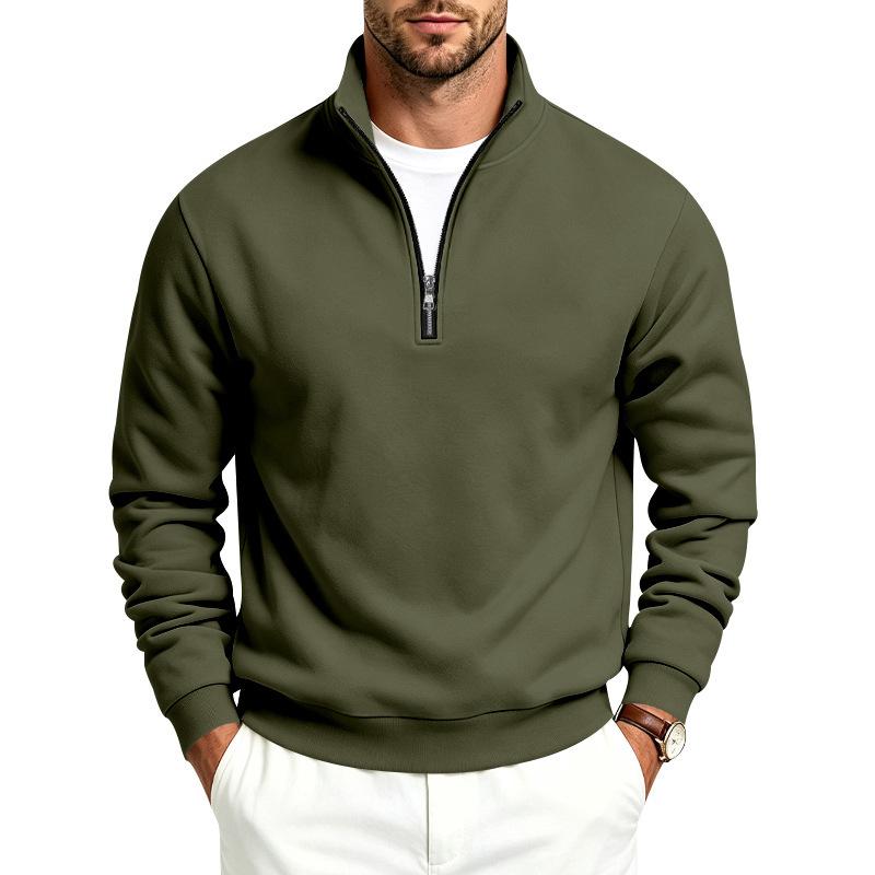 Men’s Plain-Coloured Autumn/Winter Sports & Casual Fashion Zip-Up Hoodie with Fleece Lining