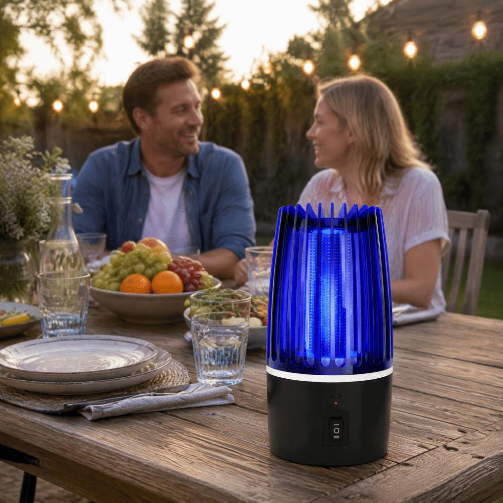 Portable Rechargeable Bug Zapper Electric Shock Insect Trap Dual-Use Mosquito Lamp Bedroom