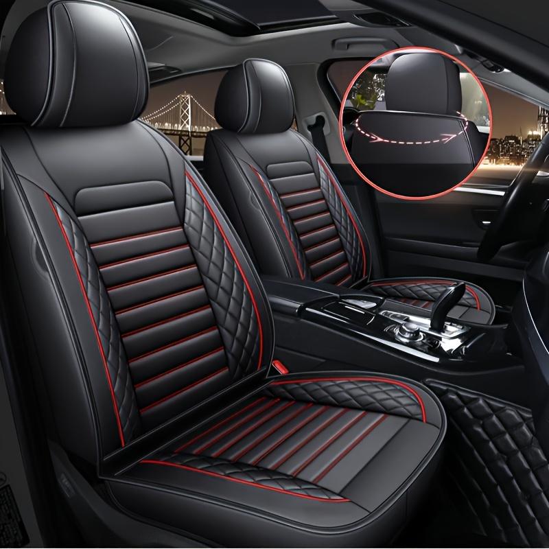 Полный комплект чехлов на сиденья автомобиля для 5-местного авто – Подходит для 95% всех 5-местных автомобилей (Легковые автомобили, Внедорожники, Фургоны) – Премиум полиуретановая кожа, дышащая – Всесезонная защита сидений