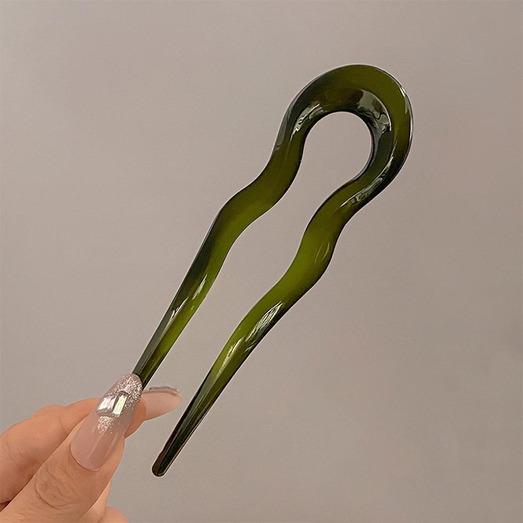 Волнистая U-образная заколка для волос для стильных причесок Элегантная двузубая шпилька для пучка для женщин девушек Аксессуары для головных уборов ручной работы