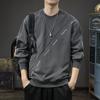 Трендовый фирменный дизайн Sense Splicing круглый вырез свитер мужской свободный большой размер американский ретро тяжелый длинный рукав топ