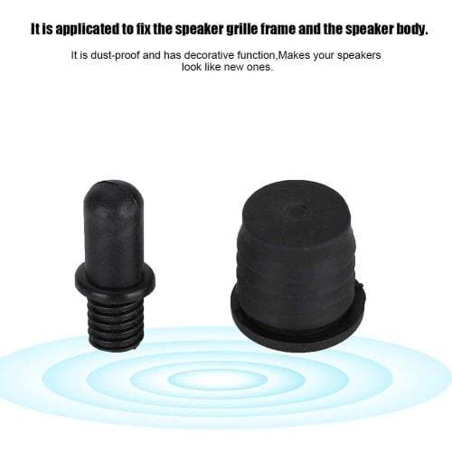 Flushbay 12-Piece/6-Pair Saran Net Mounting Bushings, Speaker Small Peg Kit, Guide Press Fit, 25.5mm, 6mm Diameter, Black, 12 Pairs (035)