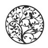 11.81inch Tree Of Life Wall Art Black Coating Round Shape Hollow Out Metal Tree Life Wall Hanging