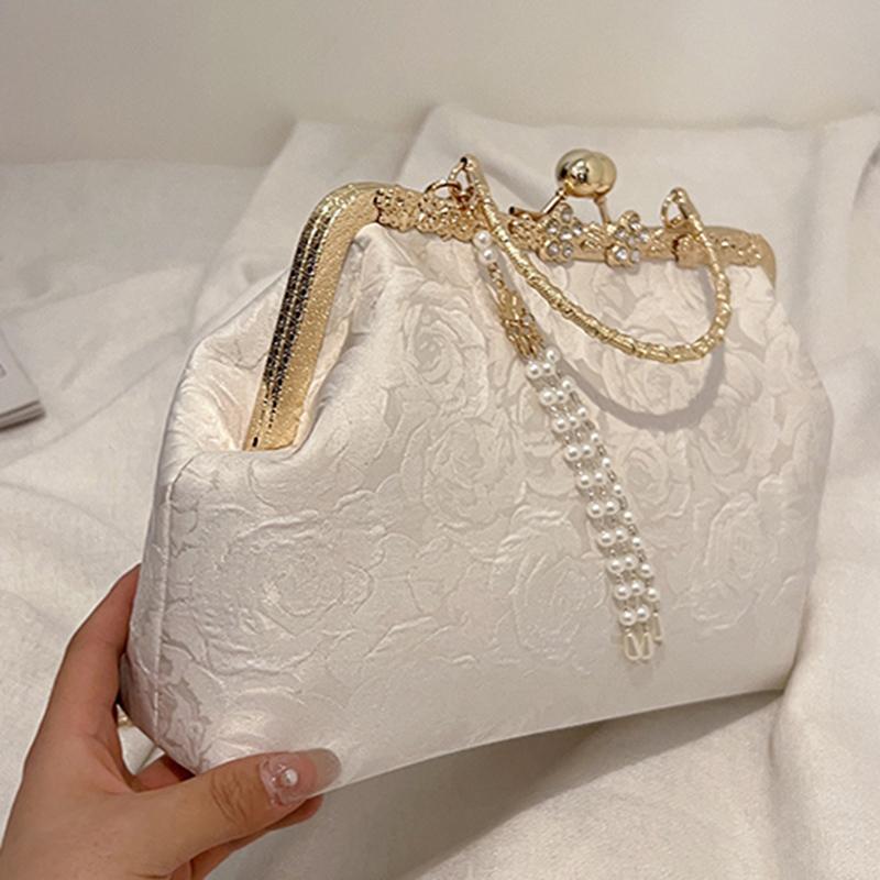 Дизайнерские женские сумки и кошельки с красной розой на цепочке, свадебные сумки-клатчи с цветами, бисером, кисточками, металлическими зажимами для переноски через плечо