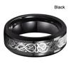 8 Colors 8mm Men's Stainless Steel Dragon Ring Inlay Red Green Black Carbon Fiber Ring Wedding Band Jewelry Size 7-12