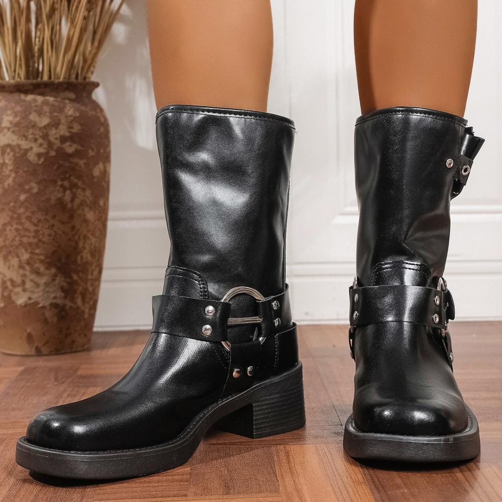 Sweet and Cool Retro Large Size Maillard Thick Heel Heightening Martin Boots Women's Autumn and Winter 2025 New Chelsea Boots Knight Boots