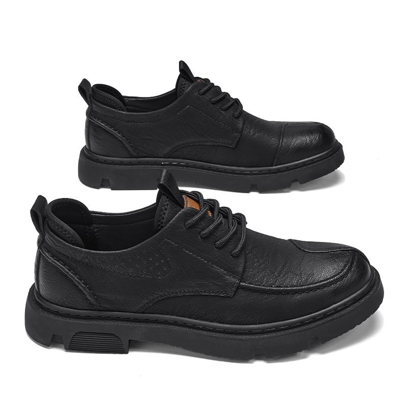 Популярная мужская кожаная обувь в минималистичном стиле для джентльмена, повседневная, офисная, для отдыха на природе, для бизнеса, для прогулок, мужская черная обувь