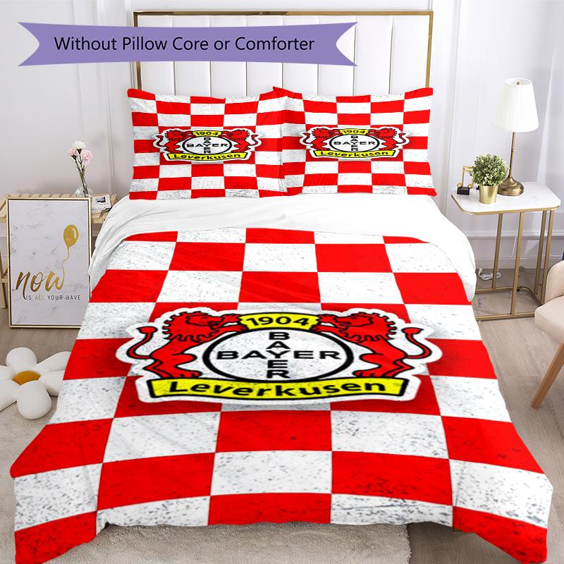 3pcs Bayer Leverkusen Bedding Set Duvet Cover Closure Includes 1 Duvet Cover & 2 Pillowcases, Soft and Comfortable for All Seasons.