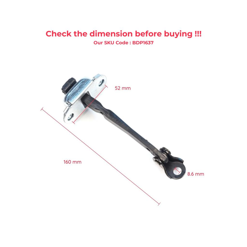 EDP1637-1 2 Pieces Rear Door Stop Check Assy Limiter Strap for Nissan Juke MK2 F16 2019-On 824306PA0A