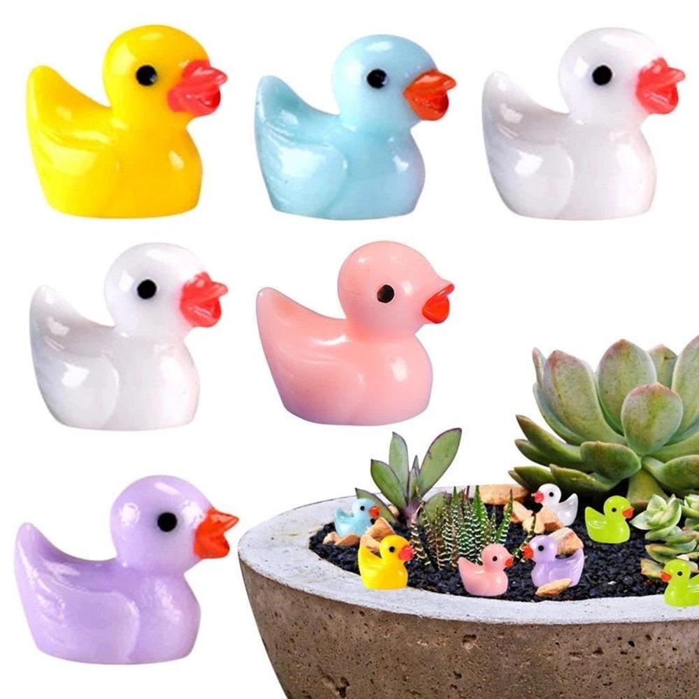 100/50/25/5 шт. милые смоляные мини-уточки, миниатюрная ферма, искусственные фигурки животных, украшение, крошечная утка для дома, сказочный сад, микропейзаж, декор в горшках