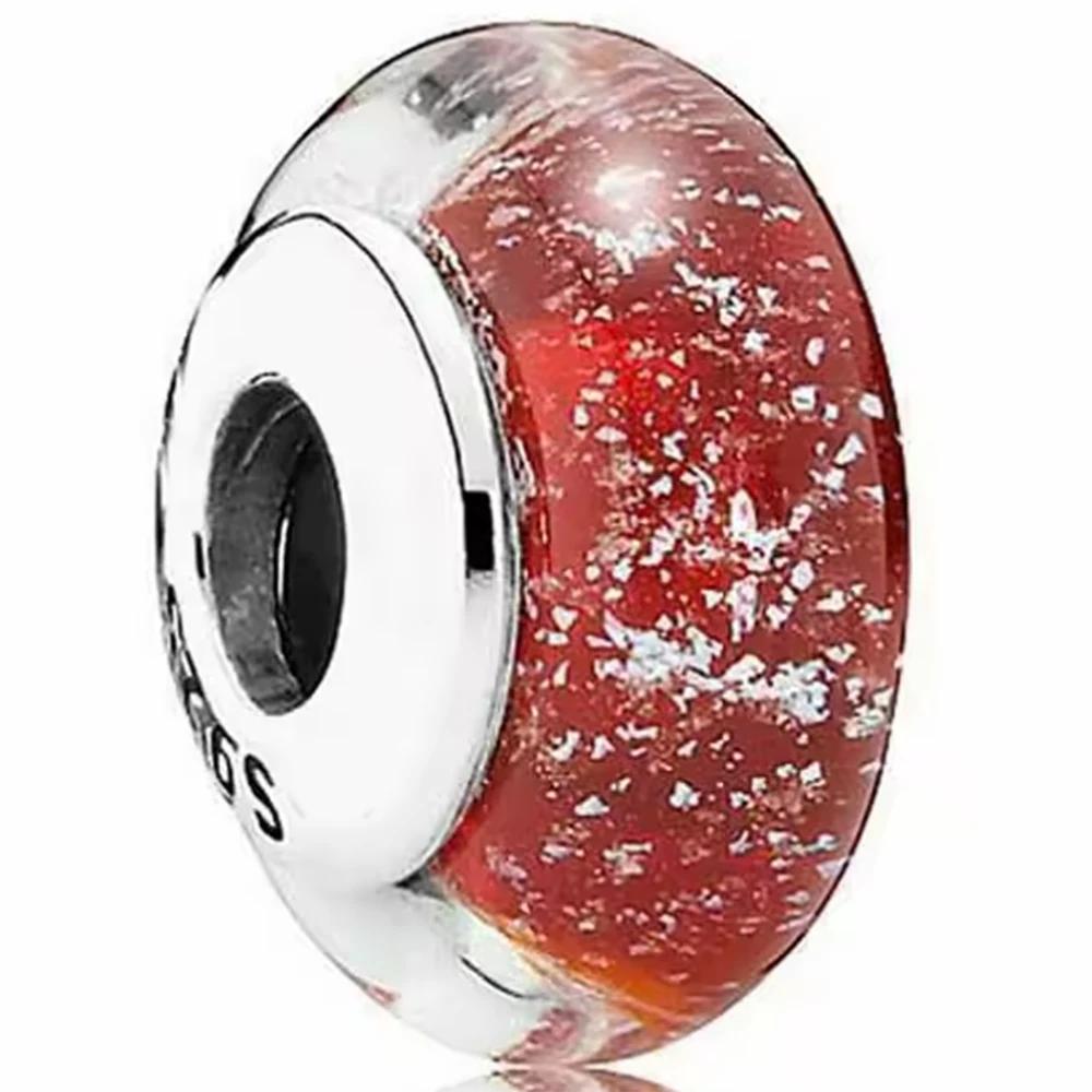 Новые оригинальные медные бусины-шармы из муранского стекла в виде цветка и листа, космическая радуга, для браслета, сделай сам, женские ювелирные изделия, подарок