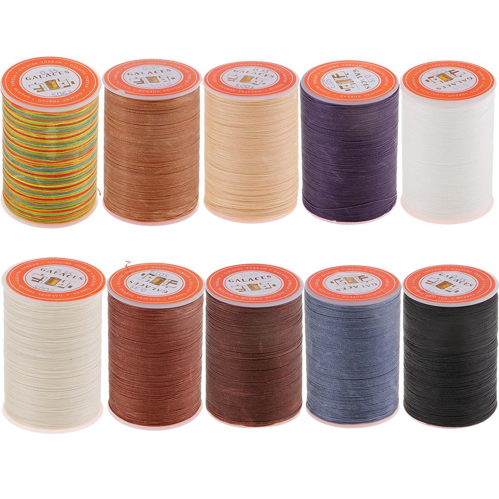 Ручная стежка вощеным шнуром из полиэстера для кожевенного ремесла DIY, обуви, сумок, ремонта ковров и бисероплетения