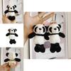 Adorable Panda Plush Keychain Fuzzy Mini Animal Doll Black Stuffed Toy
