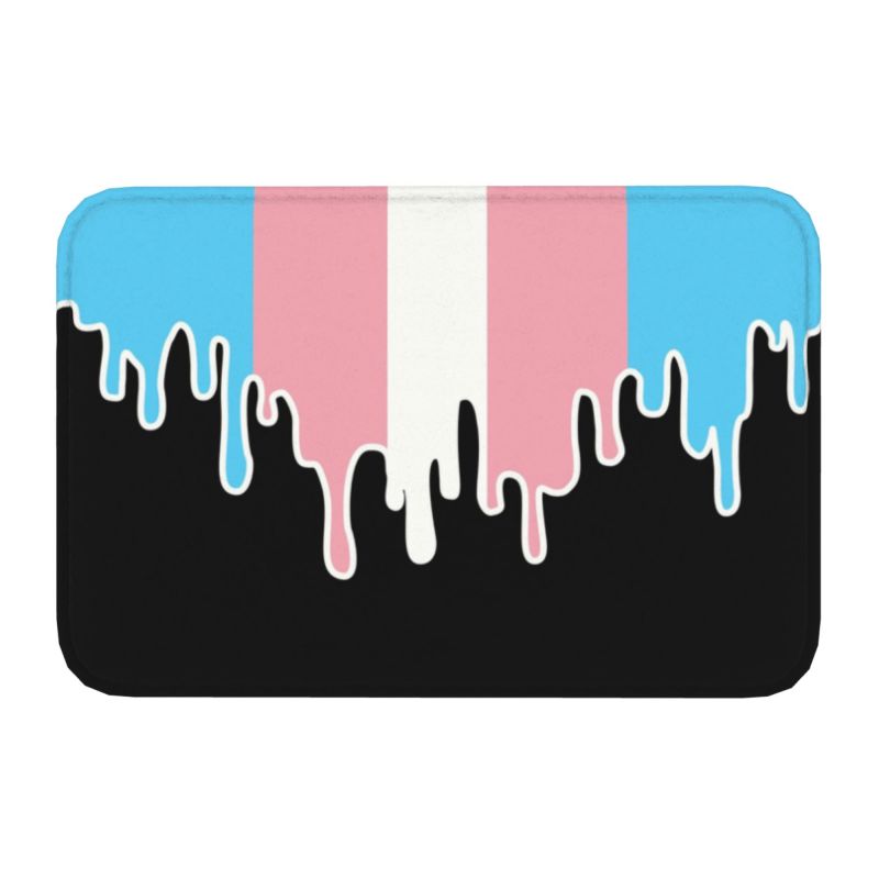 Gay Pride Flag Drip Doormat Anti-Slip Bathroom Kitchen Mat Living Room Floor Door Entrance Carpet Rug