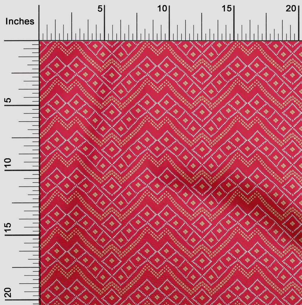 oneOone Ткань Cotton Flex Carmine Red с геометрическим узором Bandhani Craft Projects Decor Fabric Printed By The Yard 40 Inch
