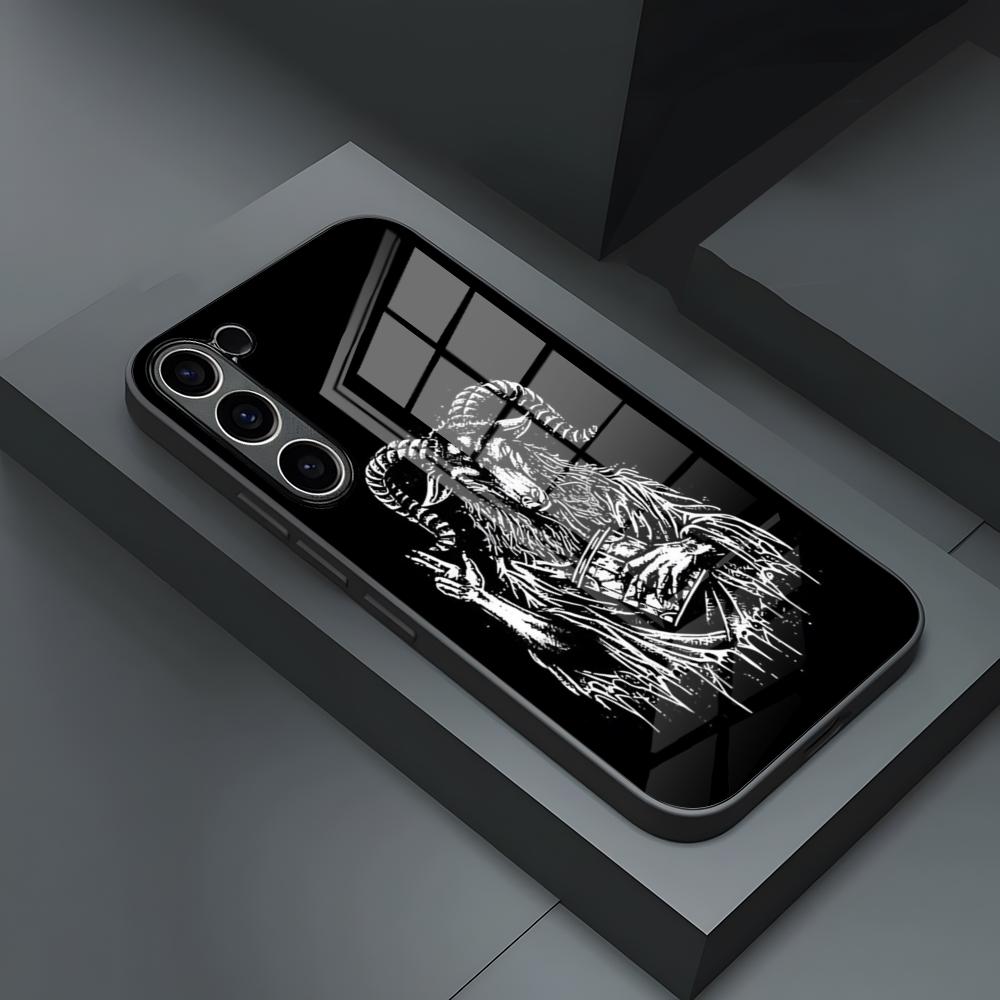 Чехол для телефона 'Дьявол Сатана' для Samsung S24 Ultra S23 S22 S25 S20 Fe S21 Plus A54 A34 A24 A53 A13 A16 Стеклянная крышка