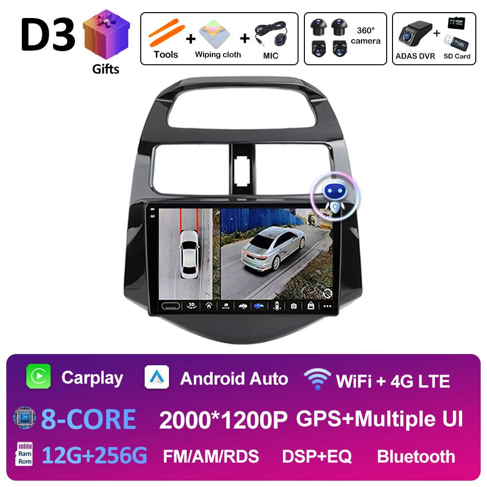 Android 14 Автомобильное видео для Chevrolet Spark Beat Matiz Creative 2010 2011 2012 2013 2014 Радиоплеер GPS Навигация Авто Инструменты 4G