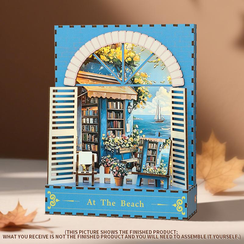 OCHOICE Drop Shipping MOQ=1 Themed Book Nook Kit Mountain Forest Deer LED Miniature DIY Craft for Adults 3D Wooden Puzzle