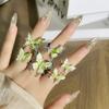 Женское кольцо с кольцами-бабочками в зеленом лесу, женское, романтичное, элегантное, подарок, французский стиль, простое, украшения для девушек, модные, зеленые, открытые кольца, лето
