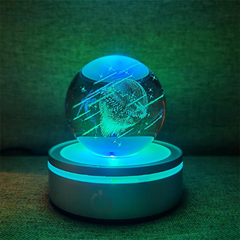 Хрустальный шар, ночные огни, светящаяся планета, галактика, астронавт, 3D RGB, лунная настольная лампа, атмосферная лампа, настольные украшения, подарки для детей