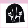 Artistic Fox Print Knit Cap With Earmuff Compatibility For Cold Season Use