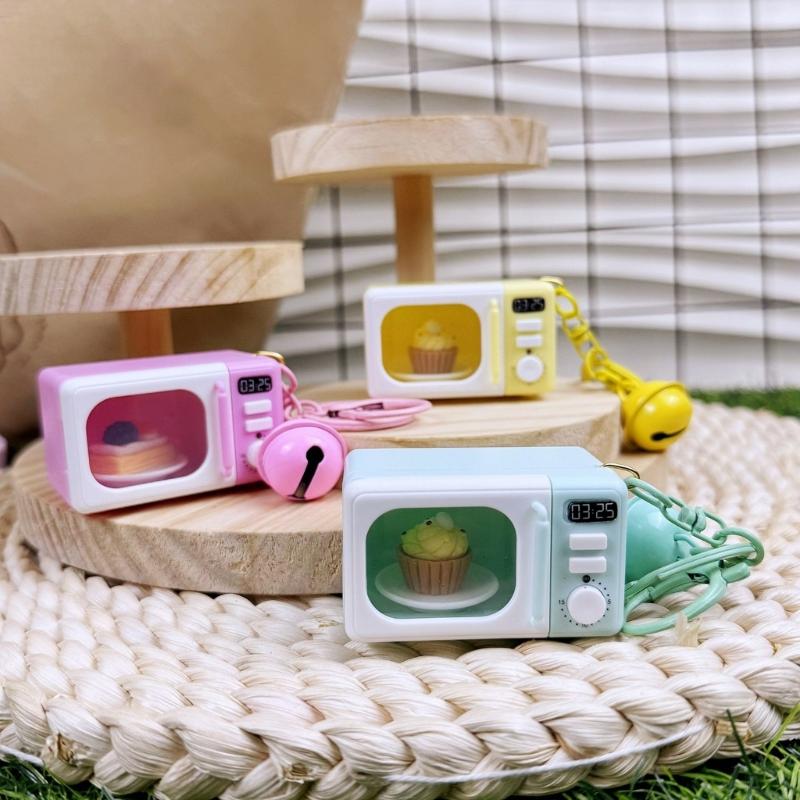 Реалистичный брелок-микроволновка для ролевых игр, подходит для телефонов, развивающая игрушка с вращающейся ручкой и светозвуковыми эффектами