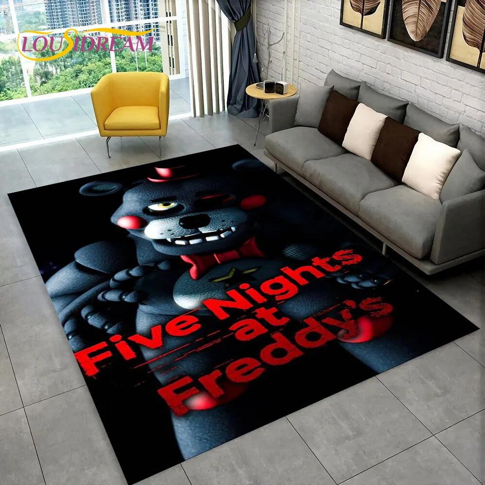 Ковер с изображением Фредди из хоррор-игры FNAF, коврик для дома, гостиной, спальни, дивана, прихожей, декора, коврик для детской игровой зоны, нескользящий коврик для пола
