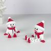 Christmas Snowman Figurine 3D Printed Sitting Snowman Ornament with Movable Joints for Winter Home Office Desk Decor