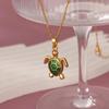 Stainless Steel Turtle Pendant Necklace Trendy Beads Chain Necklace Choker Necklace  Beach Outfit