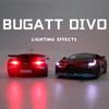 1/32 масштаб Bugatti Divo, литая под давлением модель автомобиля, игрушечный автомобиль с откатным механизмом, звуком и светом для детей, коллекция подарков для мальчиков и девочек