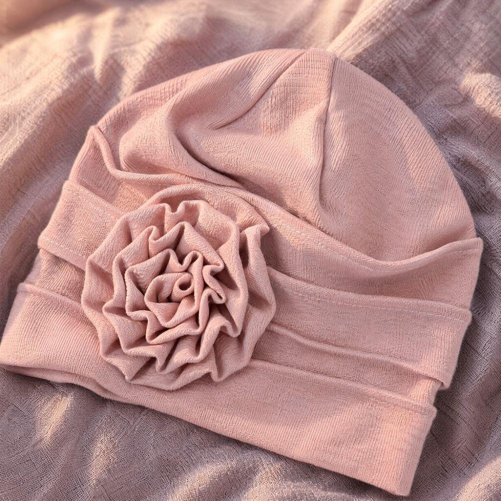 Side Flower Deign Women Headwrap Elegant Head Cover Lightweight Cozy Turban Cap Hair Loss Cover