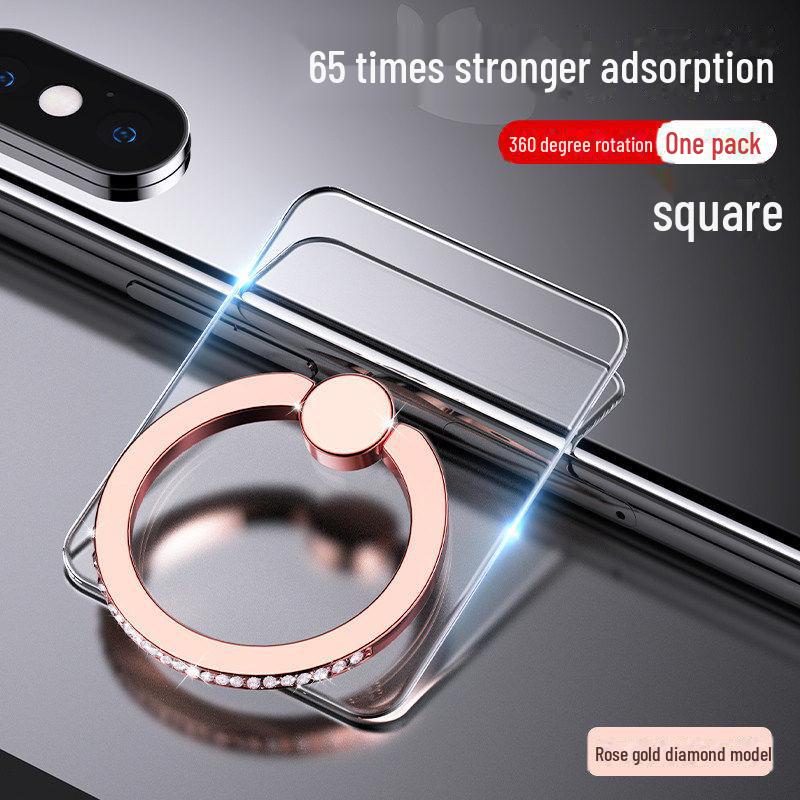 Прозрачная подставка для телефона с бриллиантами, вращающаяся на 360°, с прочным клеем