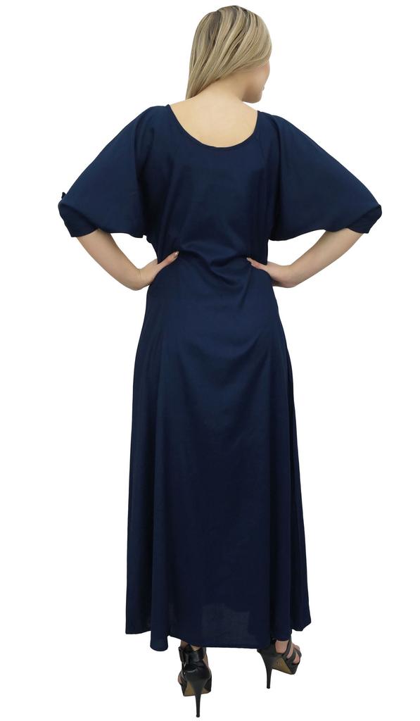 Bimba Women's Boho Black Maxi Dress With Tassel Scarf Designer Summer