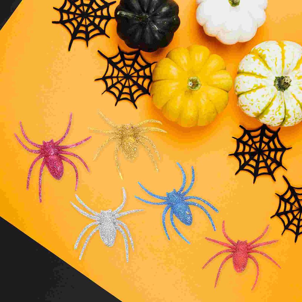 20 шт. блестящий порошок паук декор украшения реквизит для вечеринки на Хэллоуин сувениры принадлежности пластиковые украшения декоративные дома