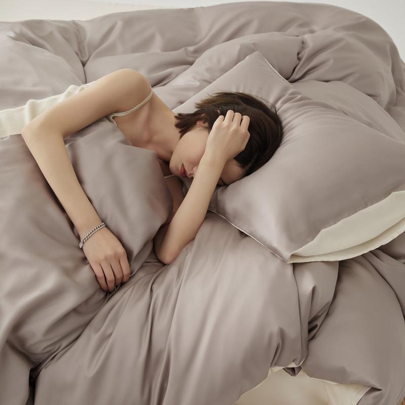 Простой комплект постельного белья из 100% лиоцелла с простынями, однотонный, мягкий, приятный для кожи, для кровати размера Queen, King, пододеяльник из натурального растительного волокна