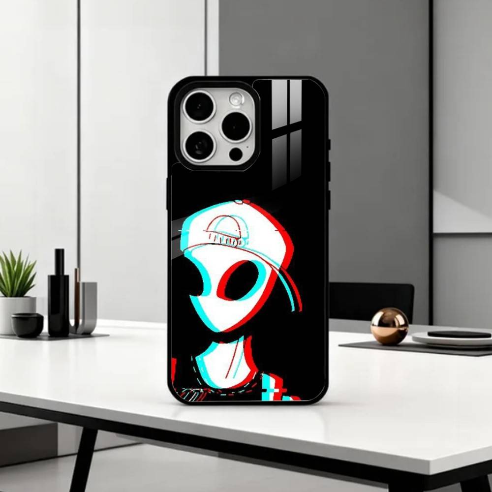 Cool C-Cartoon Alien Space Phone Case For iPhone17,16,15,14,13,12,11 Plus,Pro Max Magnetic For Magsafe Wireless Charging
