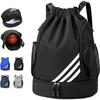 1Pcs Sports Drawstring Strap Pocket Backpack Large Capacity Sports Football Basketball Bag Drawstring Closure Design